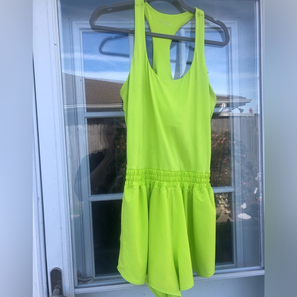 Aerie Neon Green Sleeveless Athletic one-piece